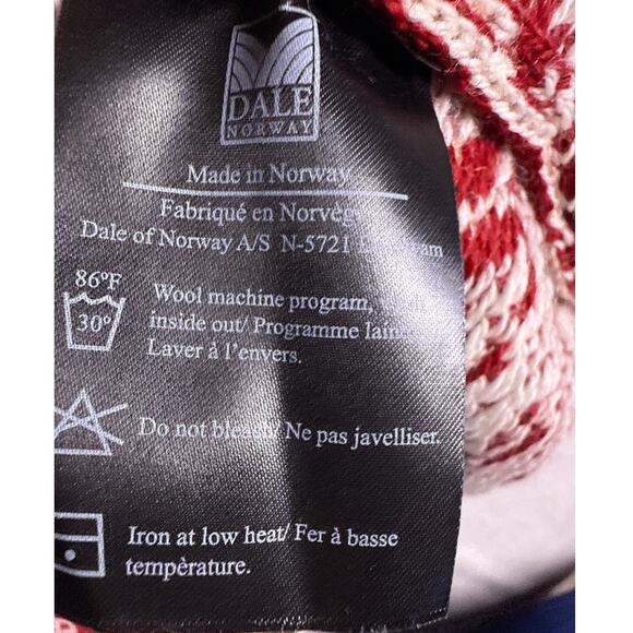 Dale of Norway Peace Knit Sweater Qtr Zip Womens Medium Red 100% New Wool - Picture 11 of 13